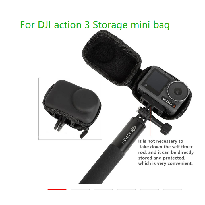 適用於 DJI Osmo Action 4/Action 3 相機配件的機身迷你 PU 收納盒防水保護套