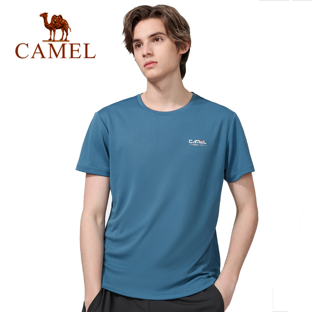 Camel戶外短袖速乾t恤男士運動t恤透氣上衣