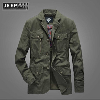 jeep spirit 1941 estd男春秋新款大衣男外套青年休閒寬鬆上衣戶外