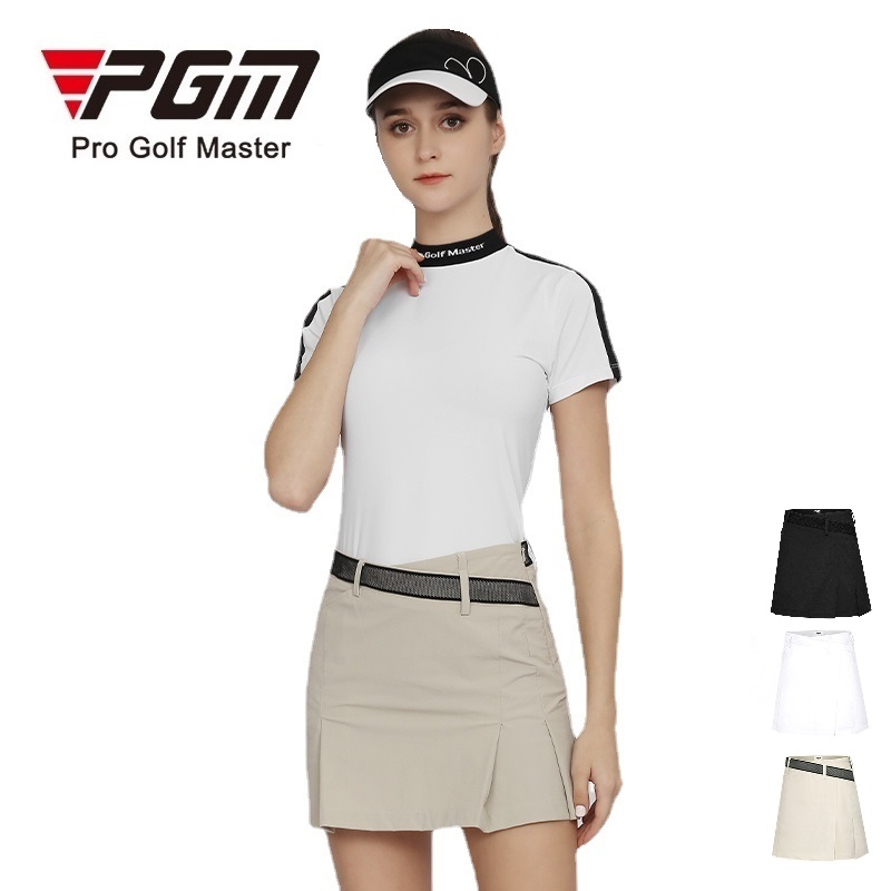 Pgm Golf 夏季透氣女式中腰短裙,柔軟舒適運動面料 XS 至 XL 碼 QZ086