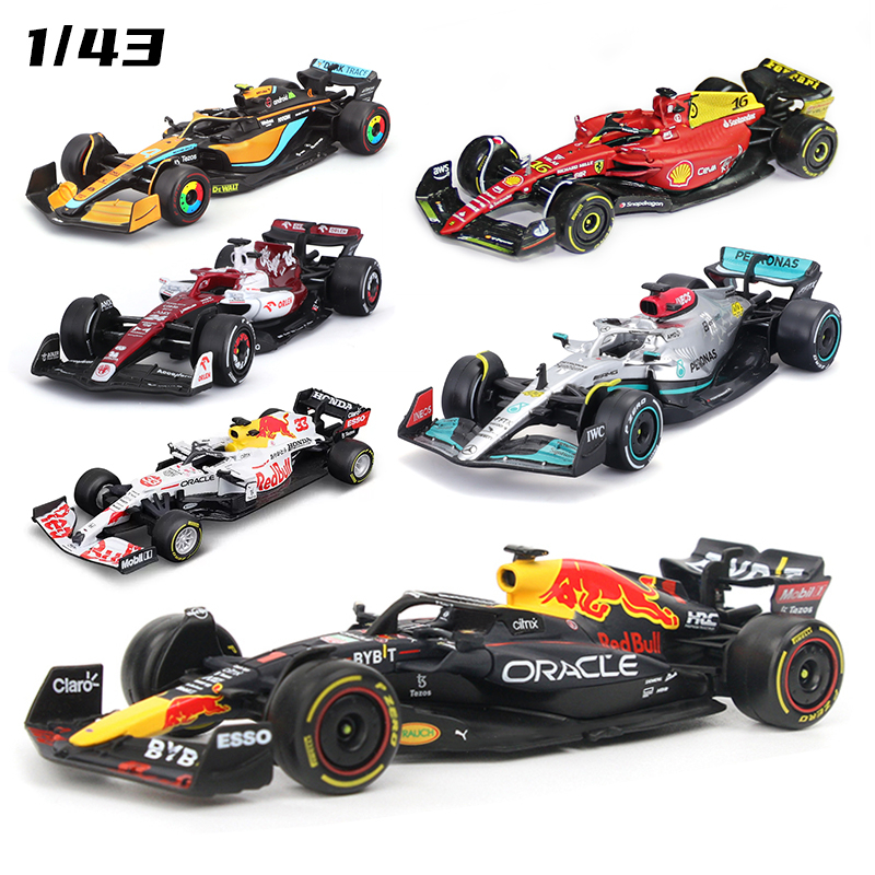 Bburago 1:43 Red Bull RB18 F1方程式賽車模型，法拉利F1-75合金車模2022，收藏紀念品