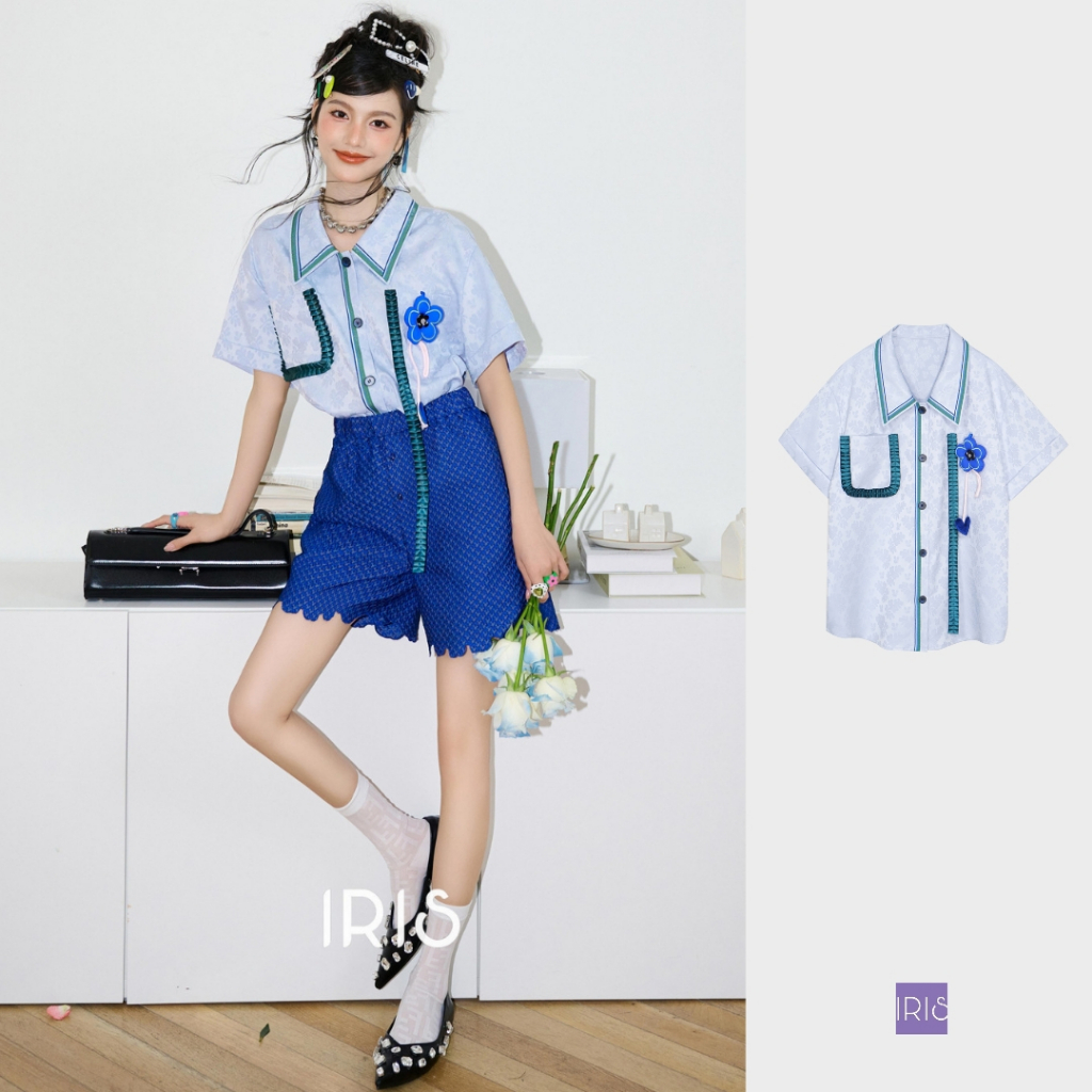 IRIS BOUTIQUE 泰國製造 小眾設計品牌  夏季新款  踏青襯衫
