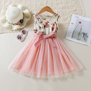 女童洋裝3-7歲生日禮服連身裙夏季無袖可愛碎花洋裝兒童洋裝童裝現貨