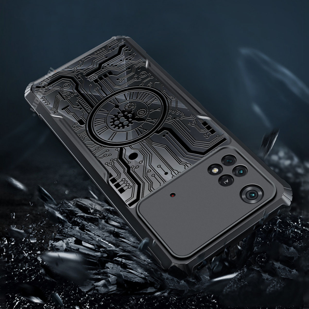 機械錶盤手機殼小米 POCO X4 GT 5G M5 F4 M4 Pro F3 X3 NFC C40 4G 透明防震蓋氣