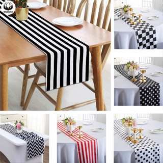 北歐防水桌布黑白條紋格子桌布餐桌節日家居裝飾