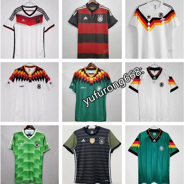 2014 德國復古足球球衣 1990 1992 1994 德國主場客場復古襯衫經典套裝
