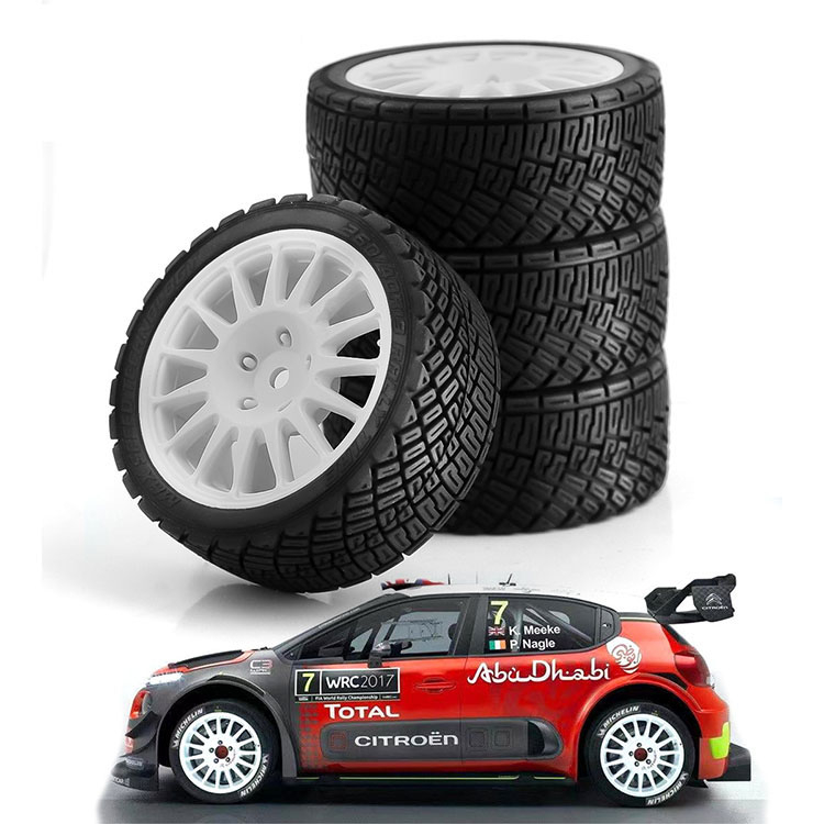 輪胎 WRC RC Fiesta Citroen C3 Rally Flat Runner 輪胎 1:10 模型汽車更換