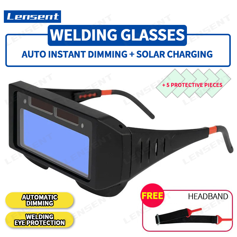 Lensent Auto Shade Darkening 焊接護目鏡焊接安全眼鏡太陽能安全護目鏡焊接頭盔面罩防護片研磨施