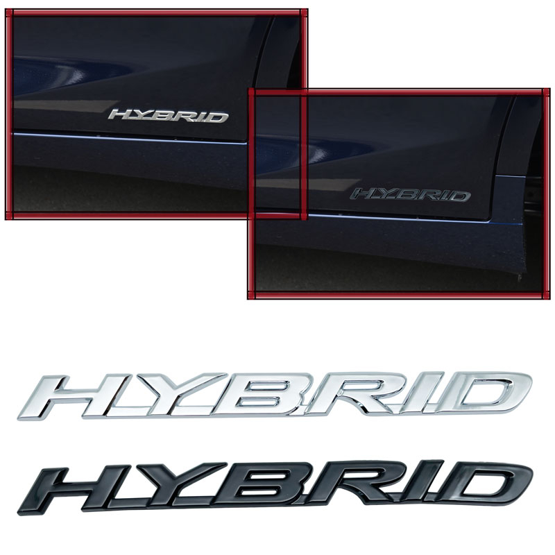 1 件三維 HYBRID 金屬汽車後標誌貼紙擋泥板側徽擋泥板側尾由後備箱貼紙汽車後貼紙配件