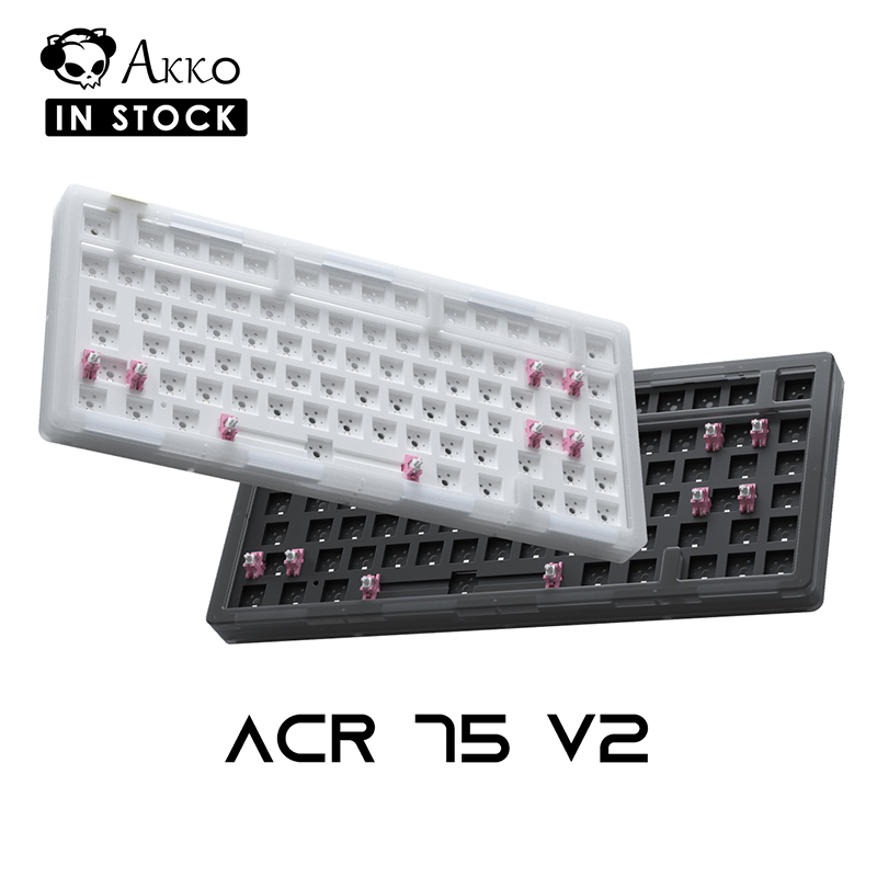 Akko ACR75 V2 RGB 有線機械鍵盤 DIY 套件,帶 81 鍵佈局的熱插拔插座墊片安裝,南面 PCB