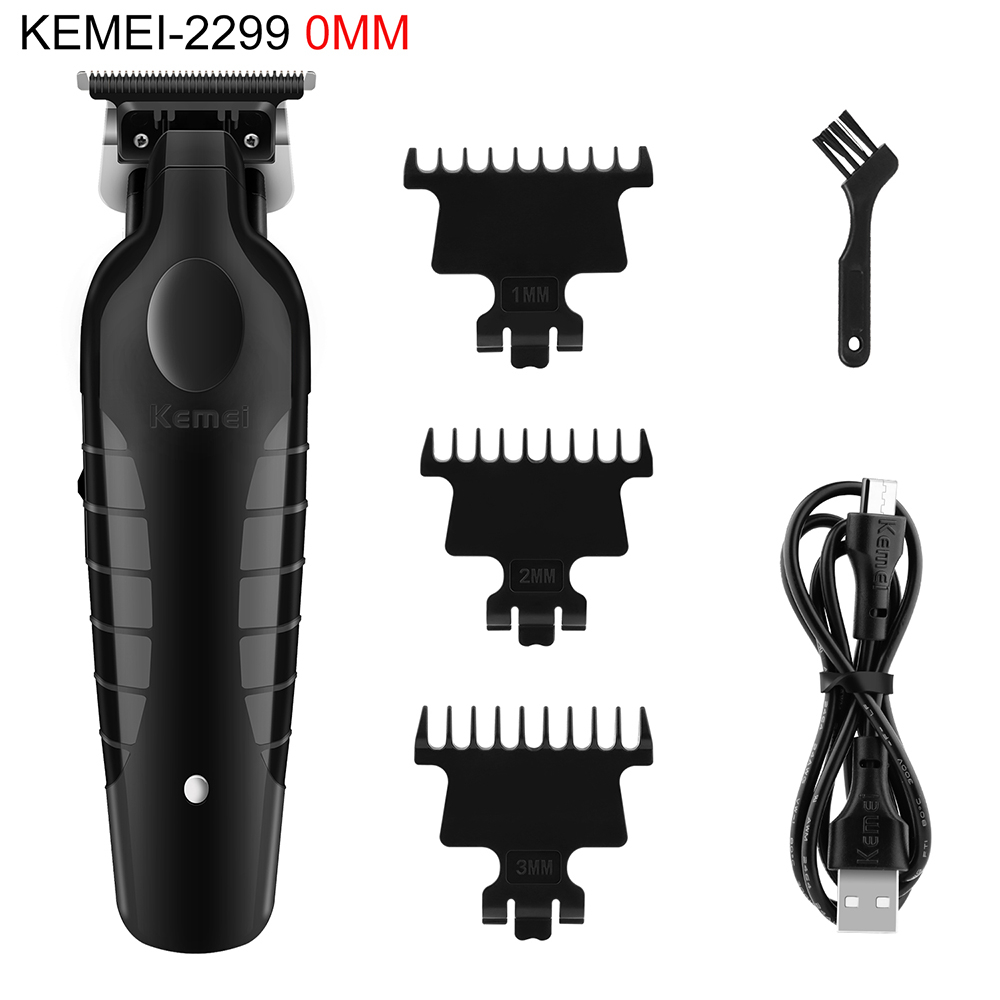 Kemei KM-2299 專業理髮器細節器理髮器電動理髮器無繩完成切割機零間隙薄刀片