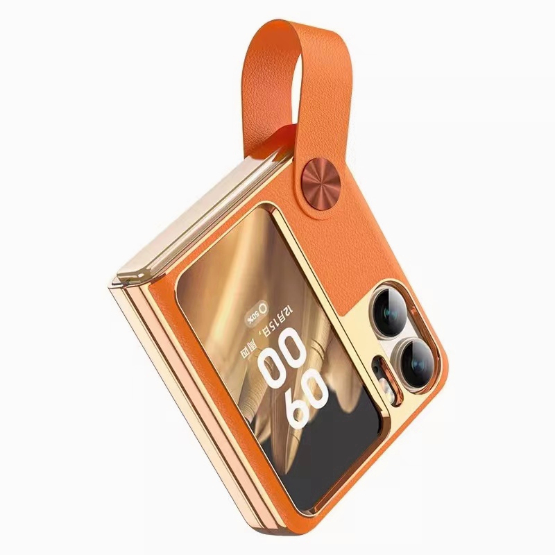 Oppo Find N2 Flip 2022 皮革電鍍可折疊手機殼