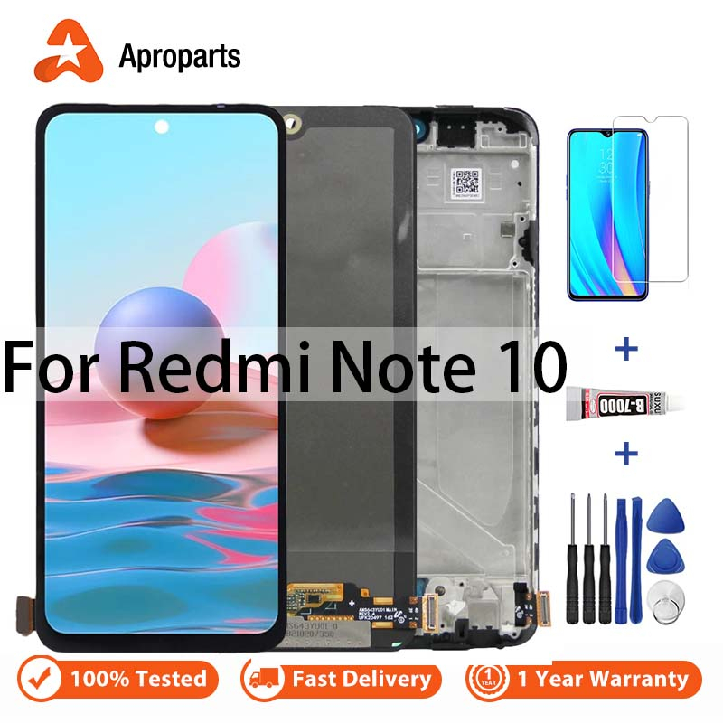 適用於小米紅米 Note 10 4G Note 10S M2101K7AI 5G 液晶顯示屏觸摸屏數字化儀總成 M210