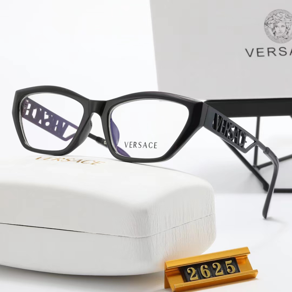 凡賽斯 2023新款時尚高端黑色范思哲平光鏡男女品牌設計師復古眼鏡2625
