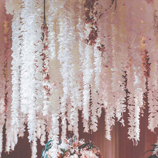 100cm絲綢人造花藤人造藤掛花紫藤假花婚禮花家居裝飾傢居裝飾牆壁天花板裝飾