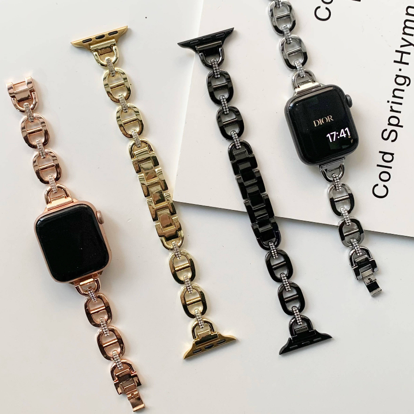 雙D鑲鑽錶帶 適用Apple Watch 蘋果手錶錶帶 iwatch s9/s8/ultra/S7/SE/6/5/4
