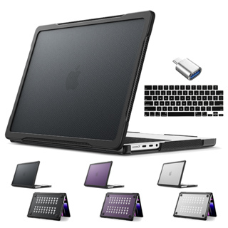 新款防震防摔外殼 適用於MacBook M3 M2晶片Air Pro 13 14 15 16英寸TPU保護殼帶注音鍵盤膜