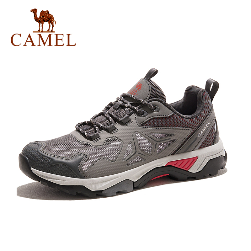 Camel 男士戶外登山鞋防滑網眼運動登山鞋