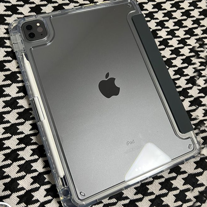 適用iPad Pro11 ipad 10 Pro10.5 Air5 4 9.7 Mini 筆槽保護套 透明玻璃質感 防摔