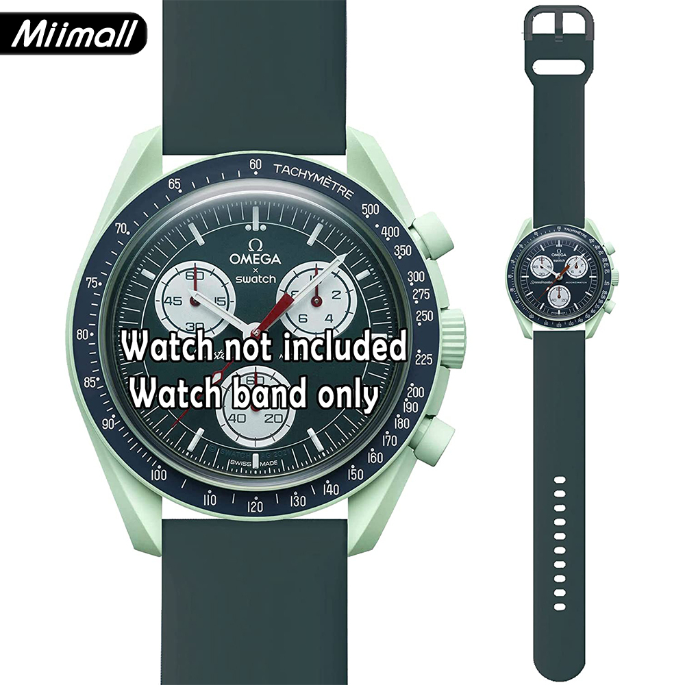 Miimall 兼容 OMEGA X SWATCH 錶帶矽膠錶帶,靈活快速貼合錶帶女士男士,超薄輕質替換錶帶,適用於 O