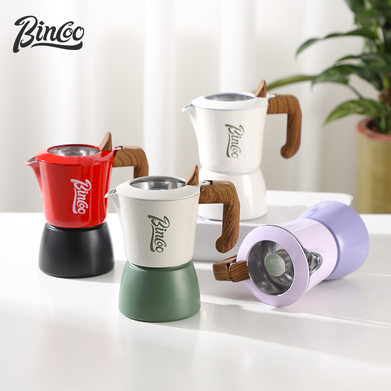Bincoo雙閥摩卡壺煮咖啡壺家用意式濃縮便攜不銹鋼家用咖啡機
