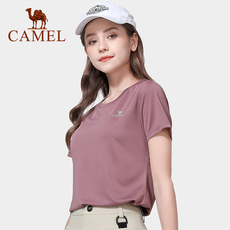Camel 女式戶外運動T恤速乾上衣