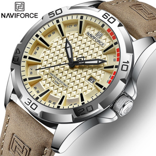 Naviforcemen 奢侈品牌運動原裝防水皮革錶帶石英軍事手錶