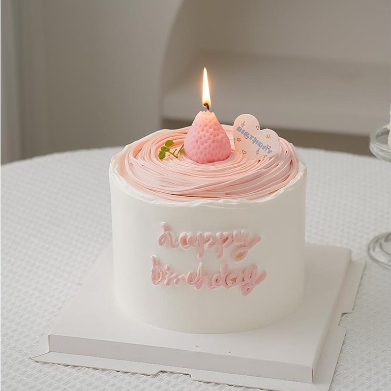【現貨】【蛋糕插牌】唯美 少女心 生日 蛋糕裝飾 粉色 草莓 蠟燭 插件 網紅 韓系 ins風 卡通 插牌