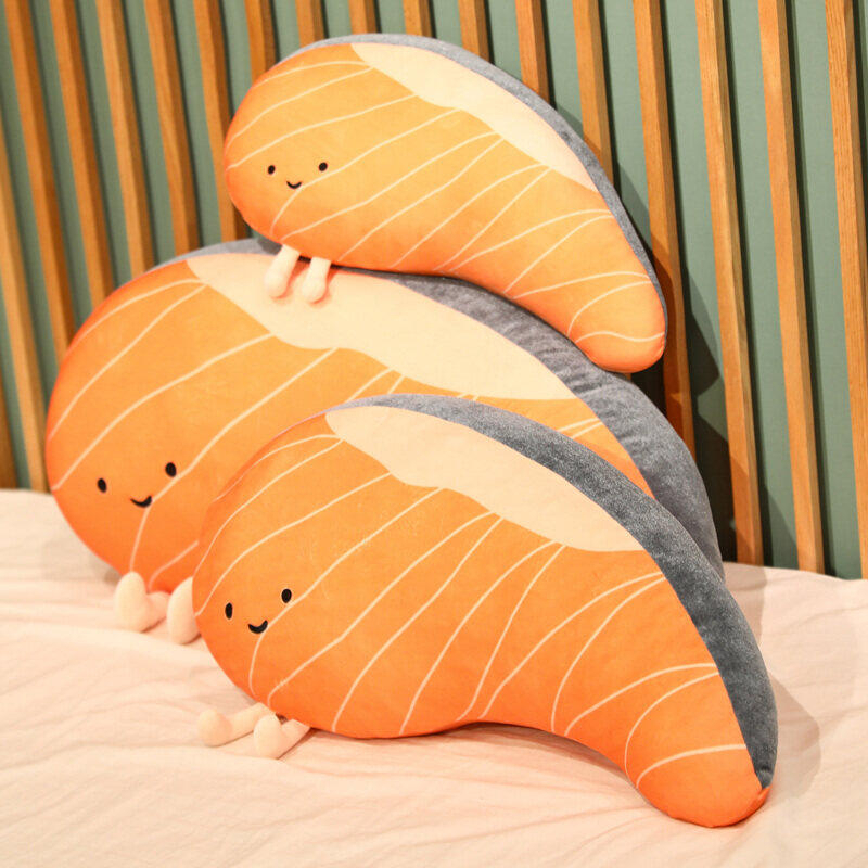 抱枕  仿真鮭魚抱枕 鮭魚長抱枕 壽司玩偶 午睡抱枕 禮物