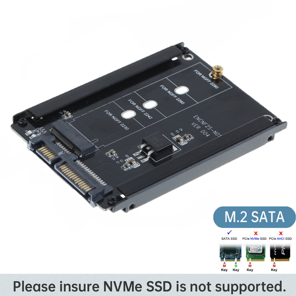 金屬外殼 B+M key M.2 NGFF SSD to 2.5 SATA 6Gb/s 轉接卡帶外殼 Socket M2