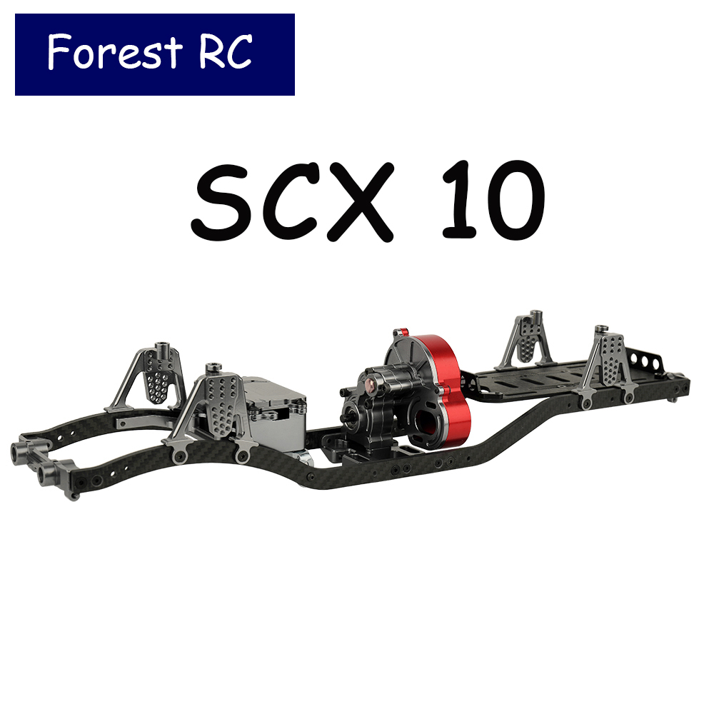 Forestrc 313mm 軸距組裝金屬框架底盤帶變速箱套件,適用於軸向 SCX10 1/10 比例 RC 履帶式汽車