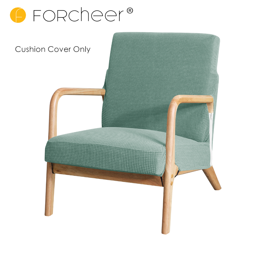 FORCHEER木扶手椅坐墊套 休閒單人椅套 防水提花高彈性北歐實木椅坐墊套 1 件 可機洗
