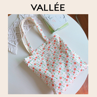 【VALLEE】✨現貨帆布包包✨日韓原創帆布袋小清新花朵帆布斜背包女田園風碎花大容量雙層手提包購物袋可爱帆布包