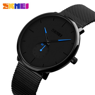 SKMEI 時刻美 9185 時尚簡約男士手錶頂級品牌豪華商務防水 鋼帶 男表 防水手錶 石英手錶【電子發票＋免運費】