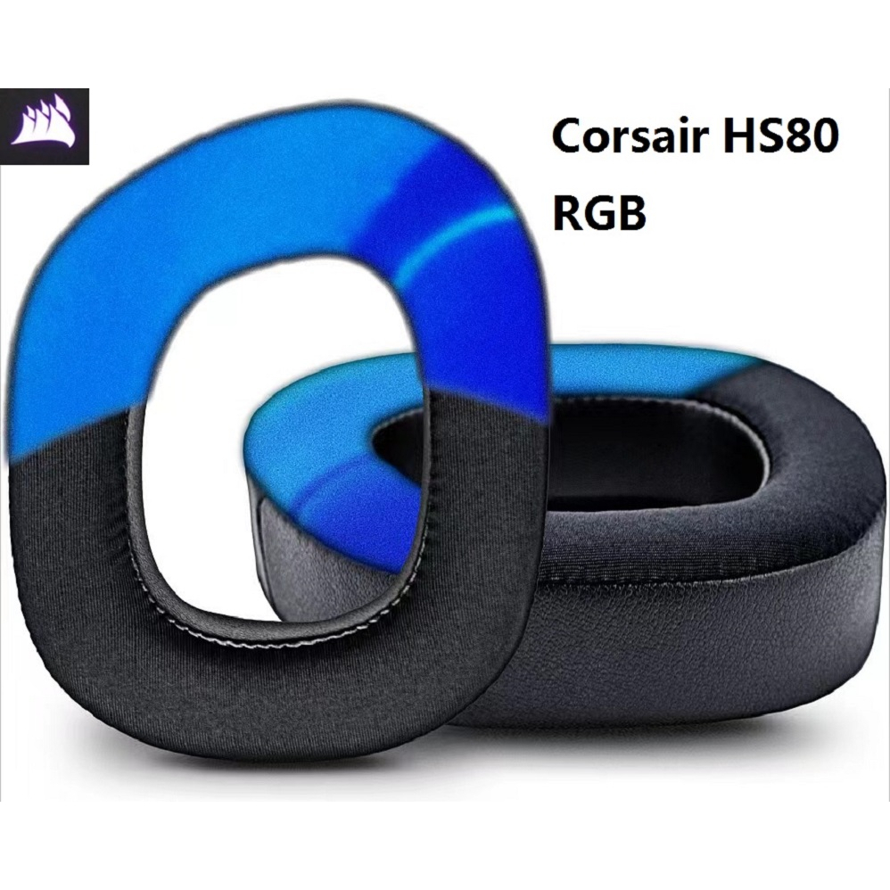 高品質舒適海盜船Corsair HS80 RGB 耳機耳墊替換耳機維修零件耳罩的升級加厚冷卻凝膠耳墊冰感耳機套