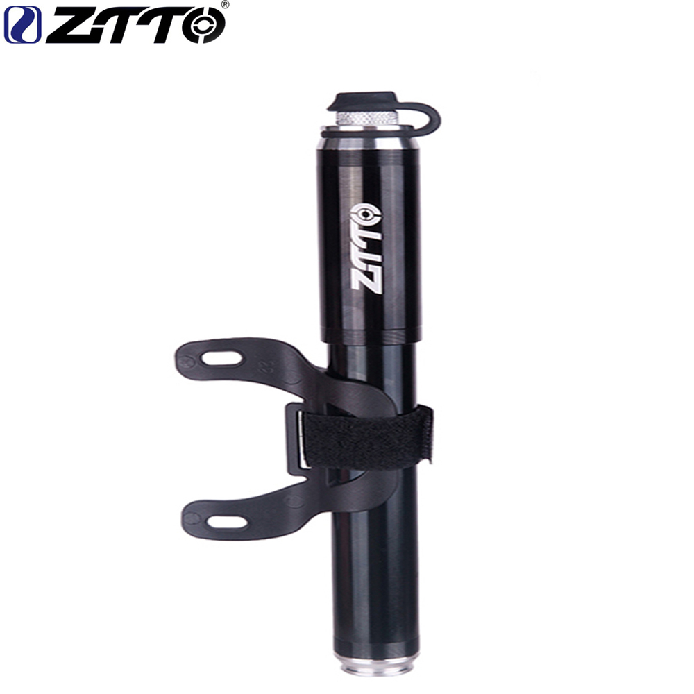 Ztto MTB 自行車迷你打氣筒合金自行車燈便攜式氣泵軟管儀表適配器輪胎充氣機 Air Schrader Presta