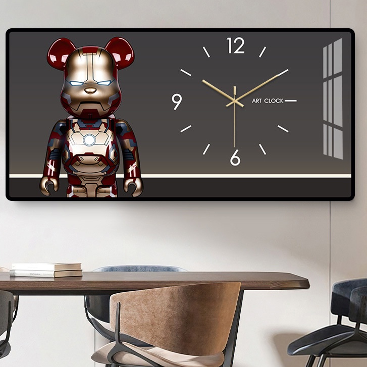 （🌹愛我家🌹）潮流KAWS暴力熊裝飾時鐘畫 時尚時鐘 暴力熊掛畫 餐廳玄關鐘錶掛畫客廳鐘錶畫時鐘畫 時鐘掛鐘掛畫 新房送