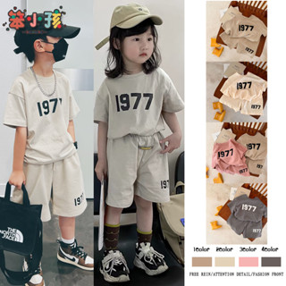 【BXH】90-130CM 兒童短袖套裝 夏季新款男女童數字印花短袖短褲兩件套 女童套裝 男童套裝 夏季