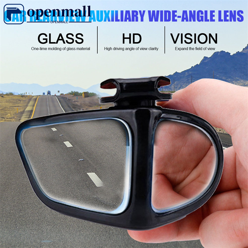 Openmall 1pc 可旋轉汽車盲點鏡 2 側廣角汽車倒車後視輔助盲點鏡
