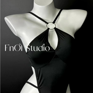 「FnOl Studio」寂靜 免脫情趣內衣性感緊身連身衣女制服誘惑開檔免脫肚兜套裝