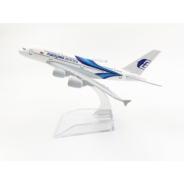 Yalinda馬來西亞航空公司空客a380飛機模型16cm壓鑄金屬飛機模型飛機兒童禮品玩具