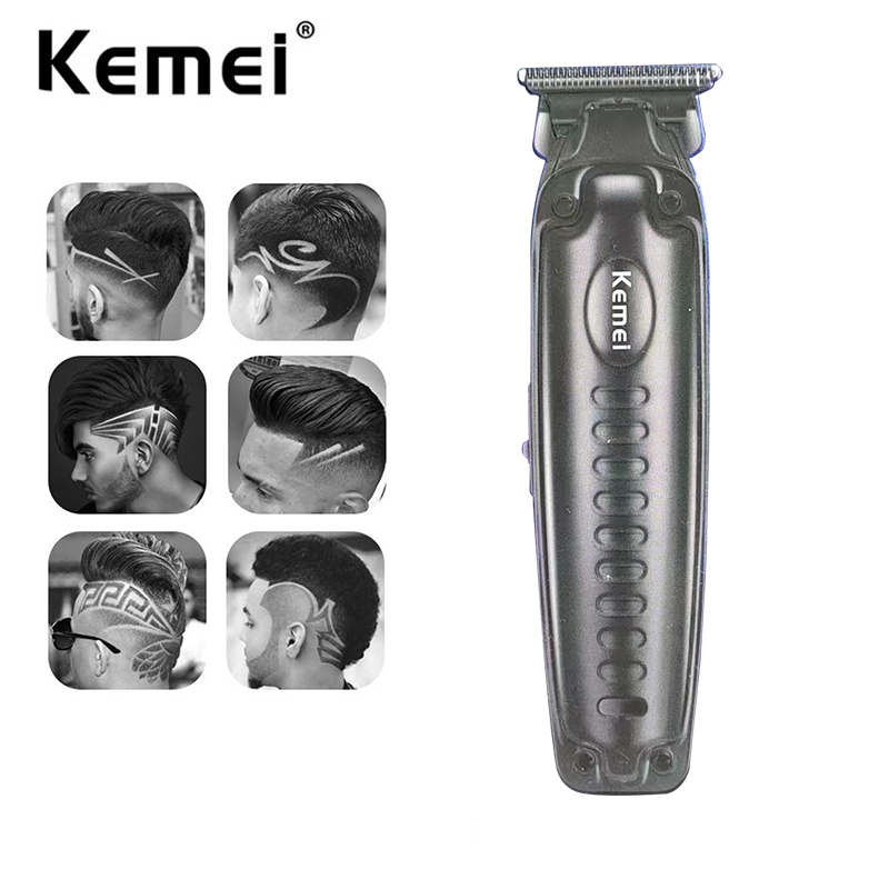Kemei 1579 PRO 無繩理髮器理髮器 0 毫米零間隙理髮器完成切割機細節器高性能薄型