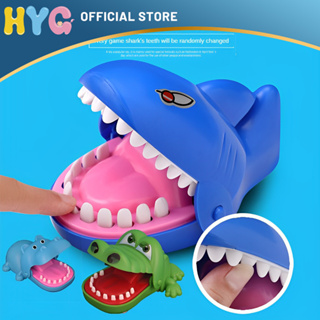 Hyg大嘴河馬鱷魚鯊魚車帶迴力功能手指咬卡通小動物拉走車兒童禮物男女童玩具3歲以上減壓玩具
