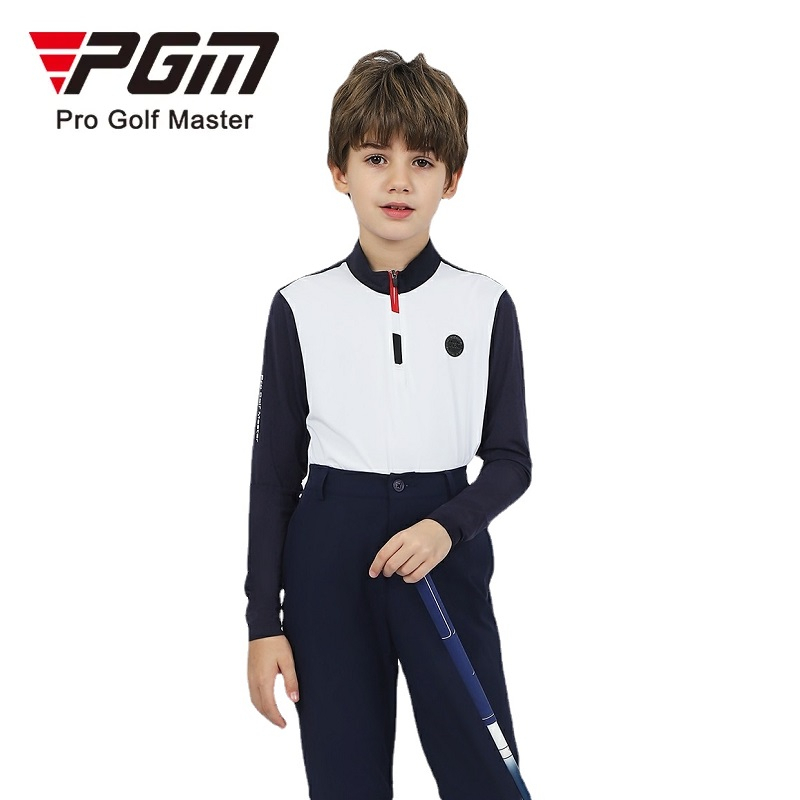Pgm 高爾夫 3 色男孩球衣簡約運動服短袖 polo 衫和褲子適合 7 至 16 歲兒童