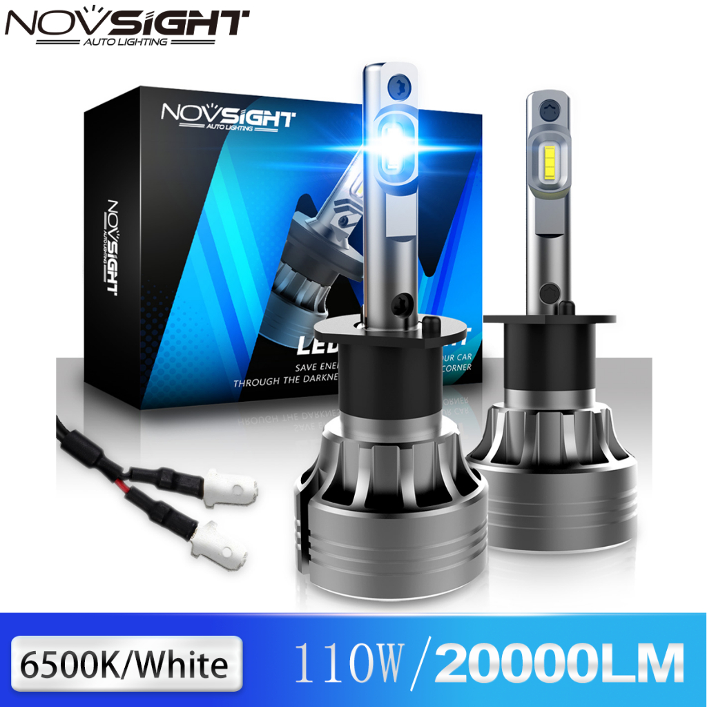 Novsight LED 汽車大燈 N55 H1 超亮 6500K 20000LM 110W 迷你 LED 大燈霧燈燈泡