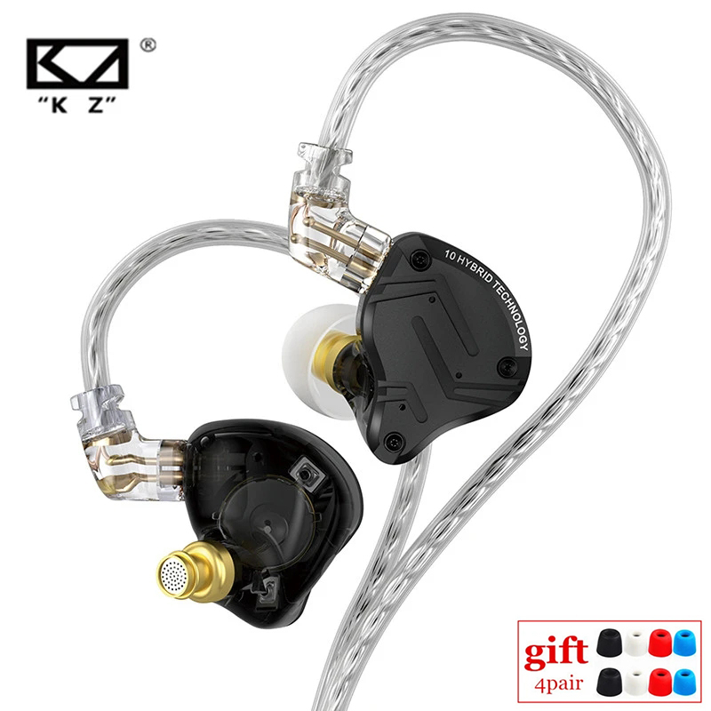 Kz ZS10 PRO X HIFI低音金屬混合入耳式耳機運動降噪耳機耳塞