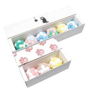 【PetBaby寵物精靈】清新禮盒3顆裝/6顆裝絨球玩具精美寵物玩具創意手工玩具