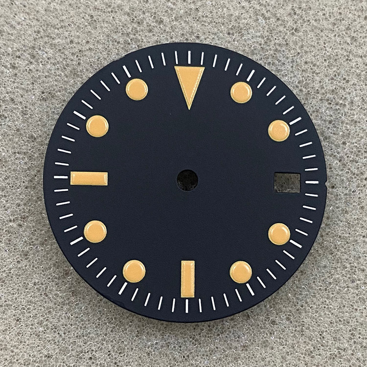 28.5mm 手錶錶盤黑色橙色單日曆錶盤綠色夜光手錶配件適用於 8215/2813/2836 機芯