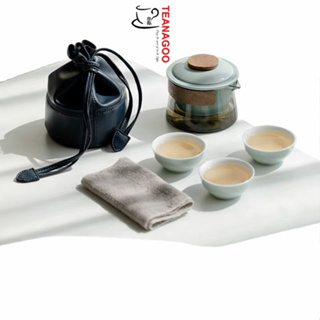 Teanagoo陶瓷茶咖啡杯便攜包茶具戶外旅行過濾茶杯玻璃功夫茶具
