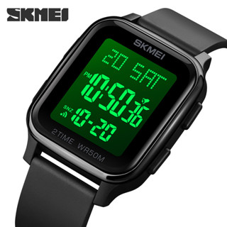 SKMEI 時刻美 1858 腕錶時尚潮流外貿熱銷電子錶個性方形防水數字雙顯表手錶【電子發票＋免運費】